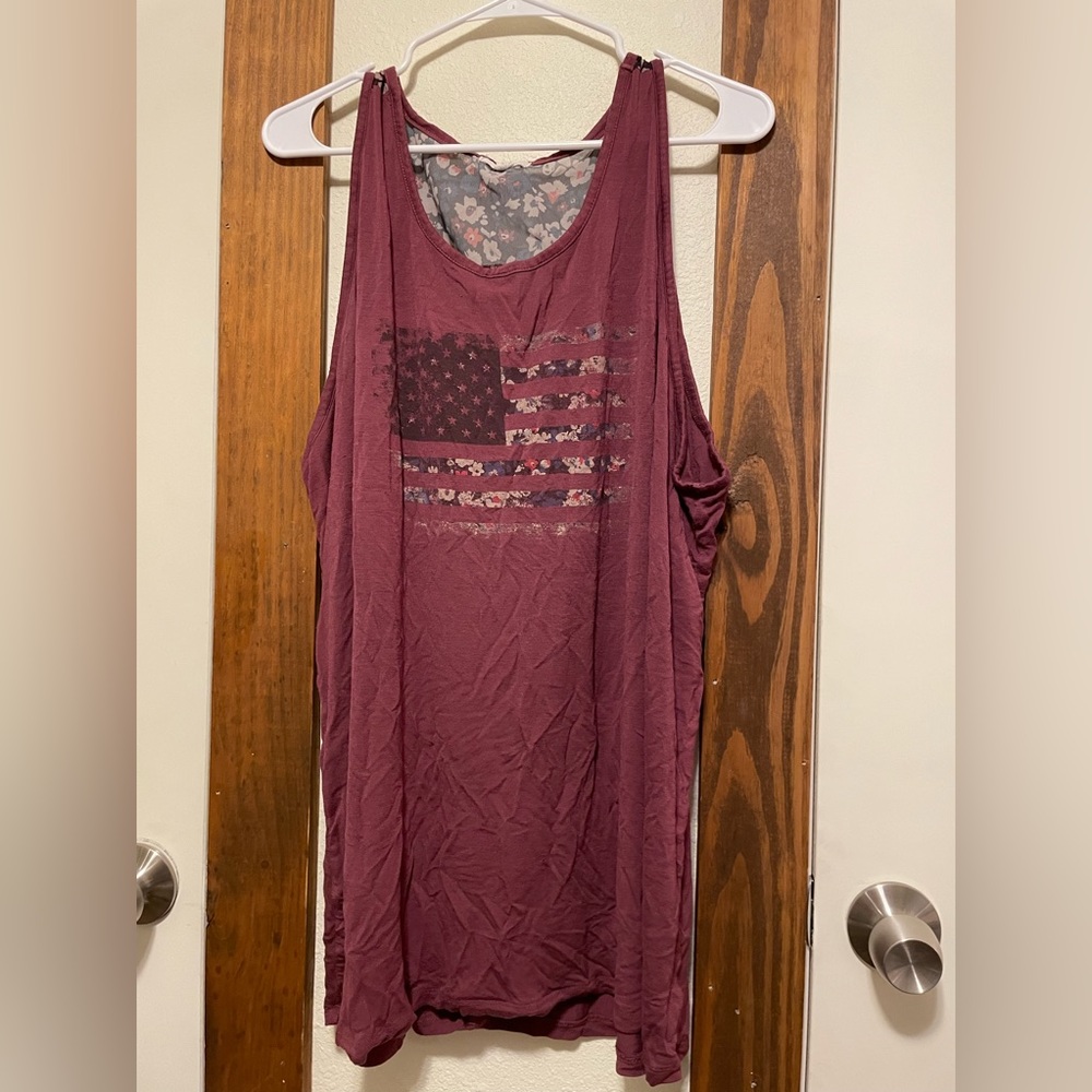 Floral flag tank top
